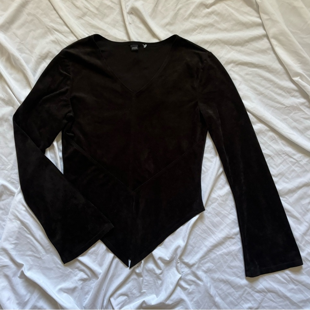 SOLD!! Pssst vintage black suede top